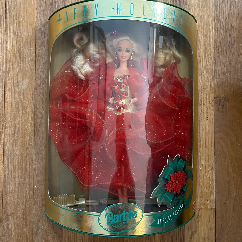 Happy Holidays Barbie, 1993 Special Edition in Red Holiday Gown new in Box